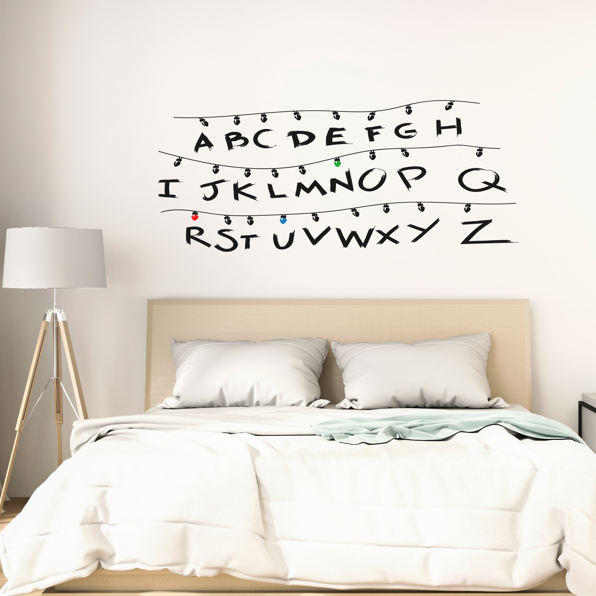 Stranger Things Alphabet vinyl wall art sticker 1000mm wide x 540mm high 