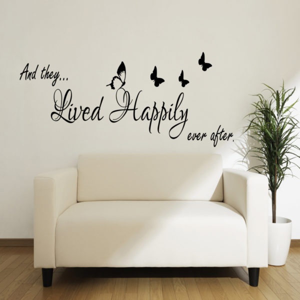 And They Lived Happily Ever After Quote Wall Stickers Decal Children's Story UK 